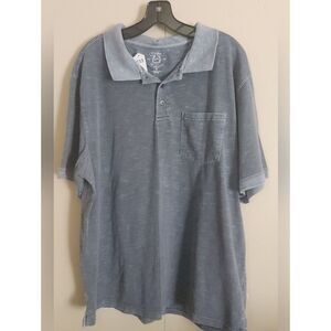 M53 Victoria Sportwear Men's Washed Blue Polo Shirt short sleeve w Chest Pocket